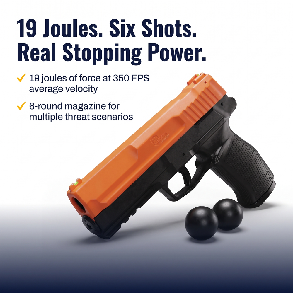 prepared-2-protect-secure-68p-self-defense-projectile-launcher-kit-non-pepper 19 Joules. Six Shots. Real Stopping Power.