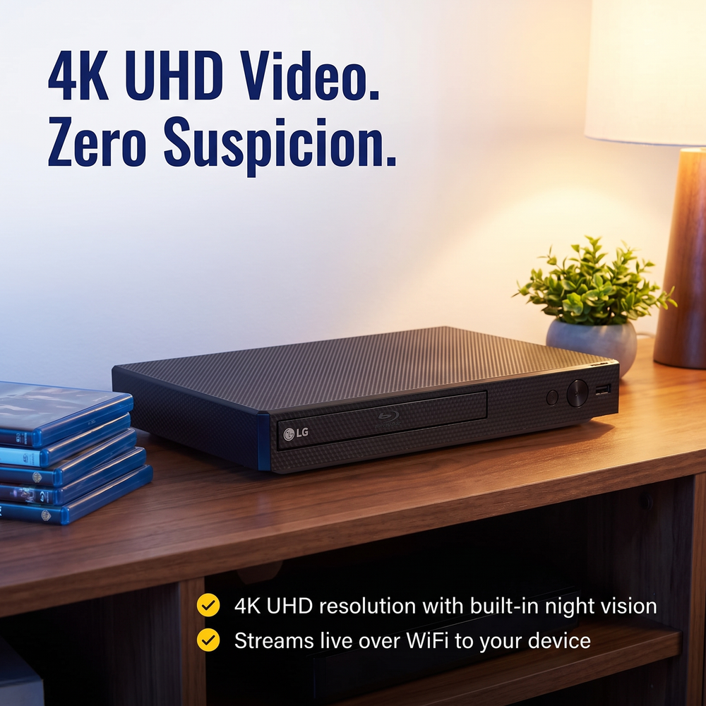 spywfi-blu-ray-player-night-vision-spy-camera-4k-uhd-wifi 4K UHD Video. Zero Suspicion.
