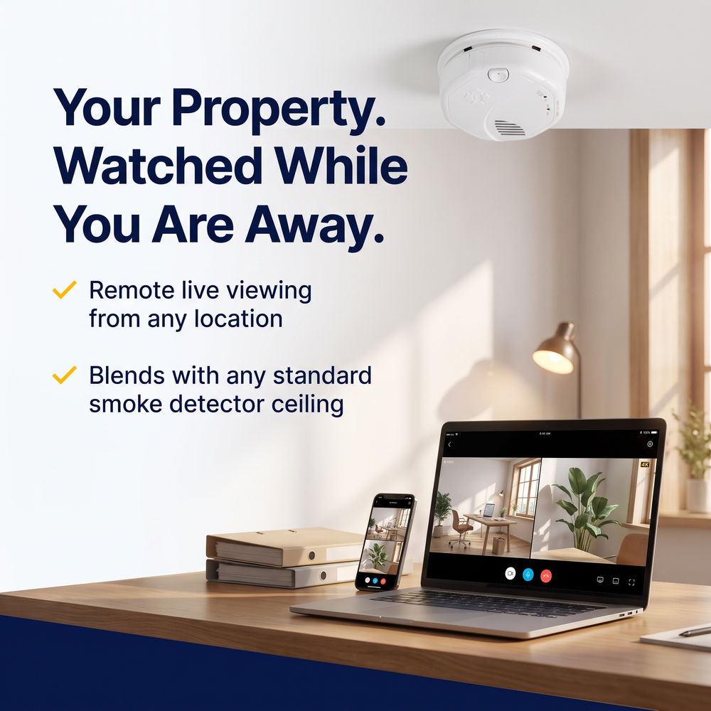 spywfi-lens-smoke-detector-wifi-spy-camera-4k-hd Your Property. Watched While You Are Away.