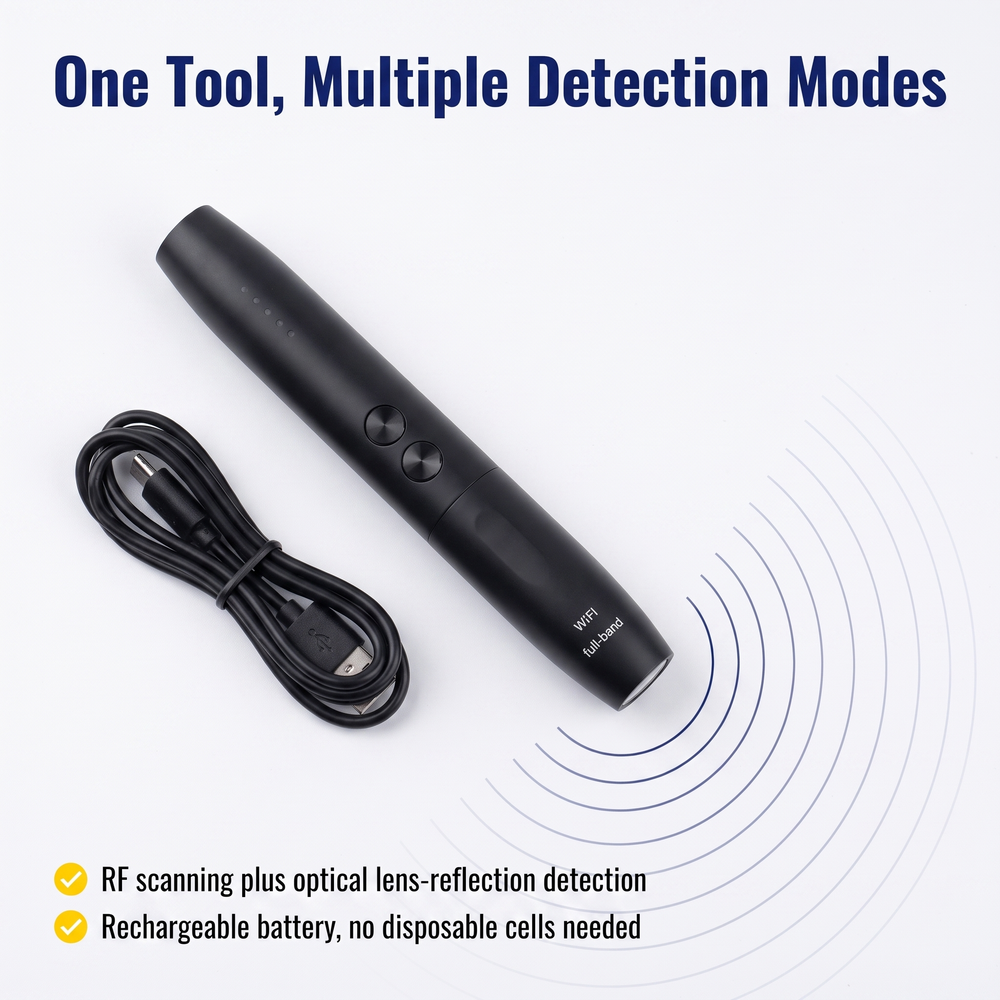 spywfi™-mini-pen-rechargeable-hidden-camera-wireless-signal-bug-detector One Tool, Multiple Detection Modes