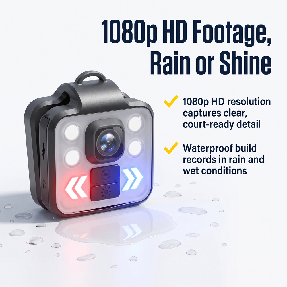spywfi™-mini-rechargeable-led-waterproof-body-camera-1080p-hd-dvr 1080p HD Footage, Rain or Shine
