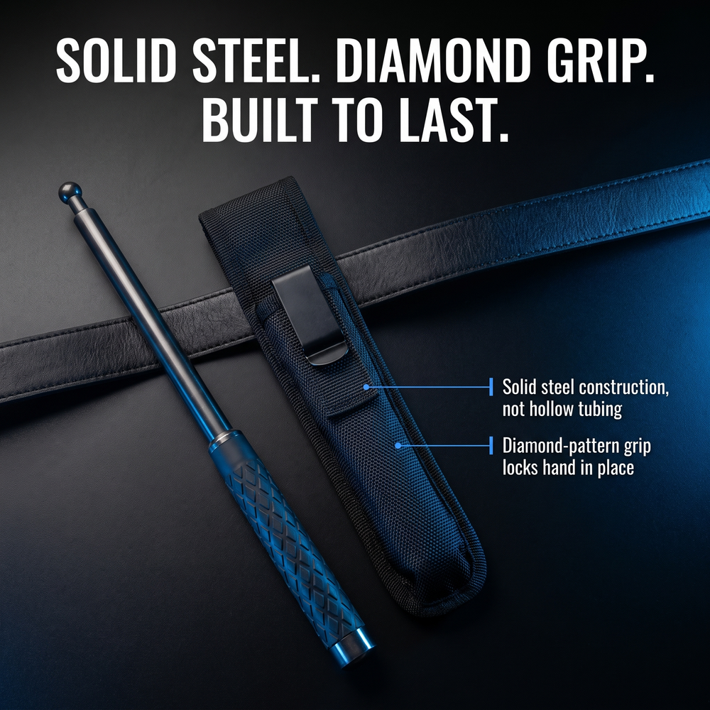 streetwise-21-expandable-solid-steel-baton Solid Steel. Diamond Grip. Built to Last.