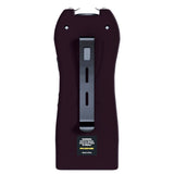 Streetwise black Lifeguard Auto Stun Gun back view showing belt clip attachment