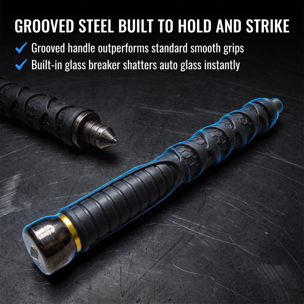 streetwise™-dark-knight-expandable-solid-steel-baton-26 Grooved Steel Built to Hold and Strike