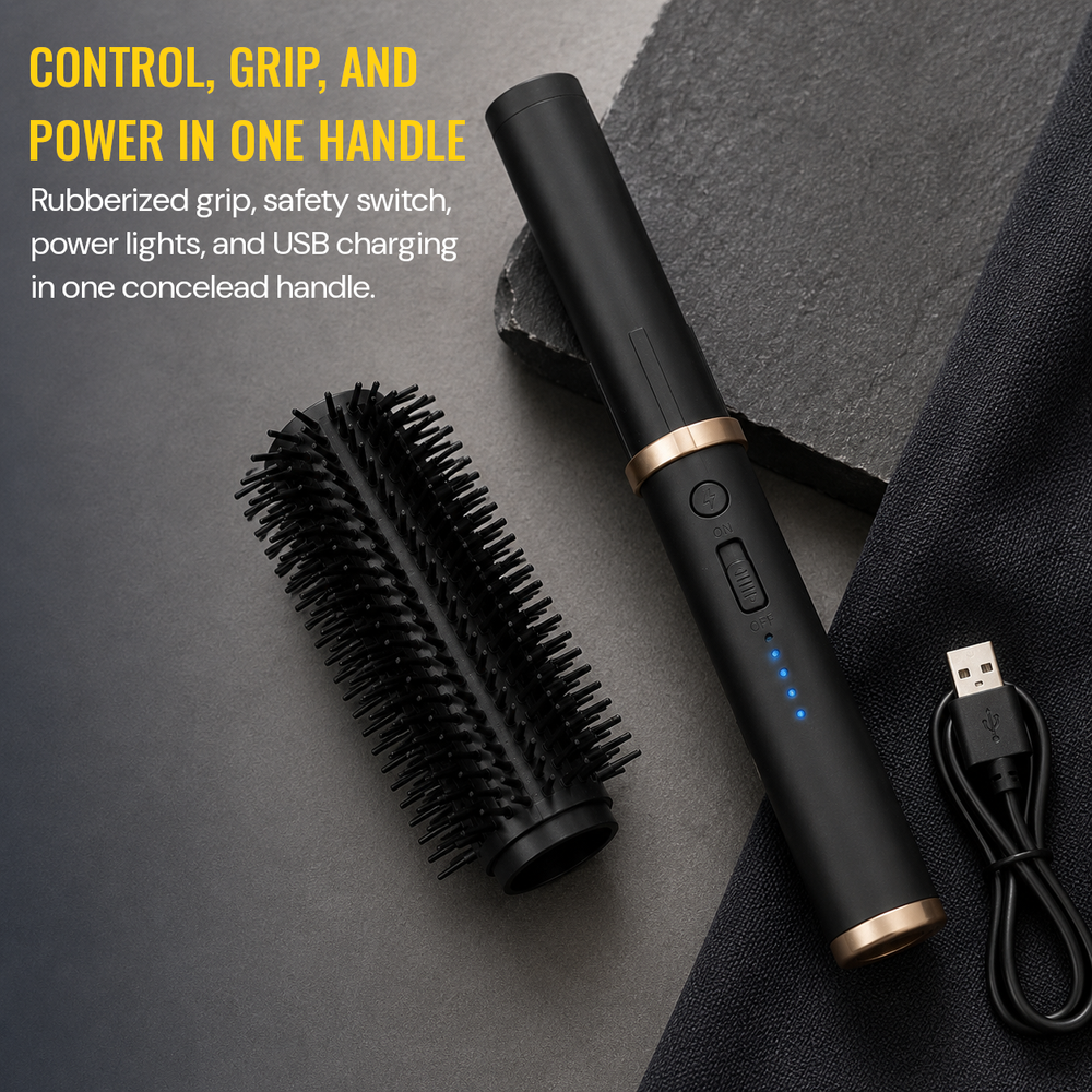 Streetwise Hair Fryer Brush Rechargeable Stun Gun with Removable Brush Head 