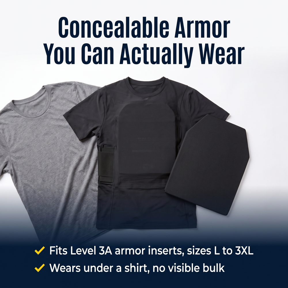 streetwise-safe-t-shirt-ballistic-plate-carrier-w-holster-l Concealable Armor You Can Actually Wear
