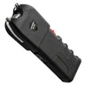 Black Streetwise Tap Out Auto Stun Gun with LED flashlight, stun probes, and ergonomic grip
