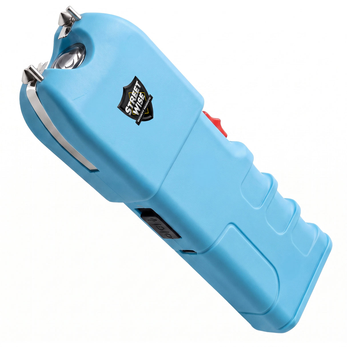 Teal Streetwise Tap Out Auto Stun Gun with LED flashlight and ergonomic grip