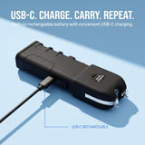Streetwise Tap Out Auto Stun Gun charging with built-in USB-C rechargeable battery
