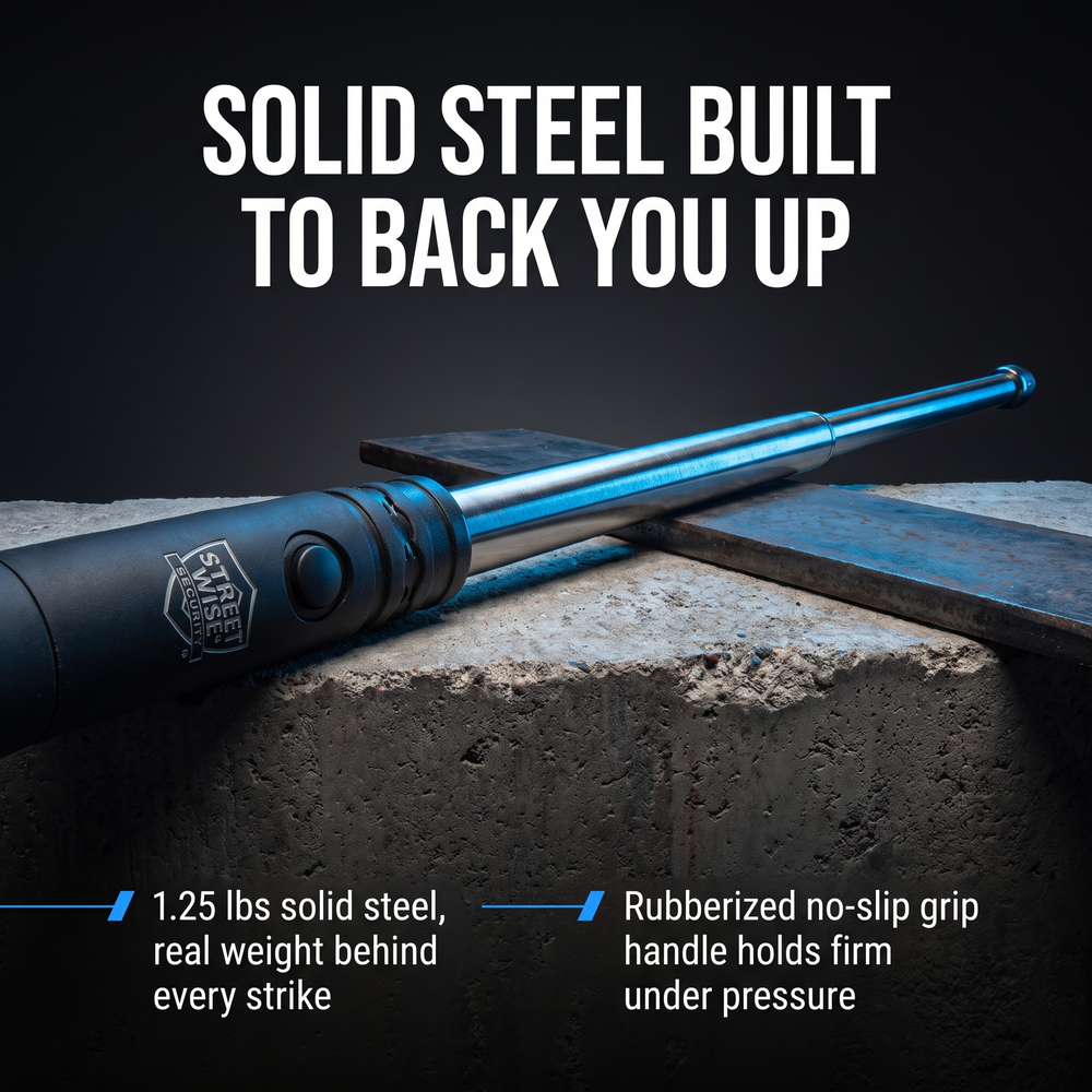 streetwise™-automatic-push-button-expandable-steel-baton-28 Solid Steel Built to Back You Up