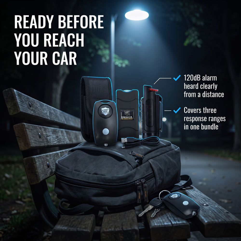 streetwise™-college-safety-self-defense-bundle-pack-black Ready Before You Reach Your Car