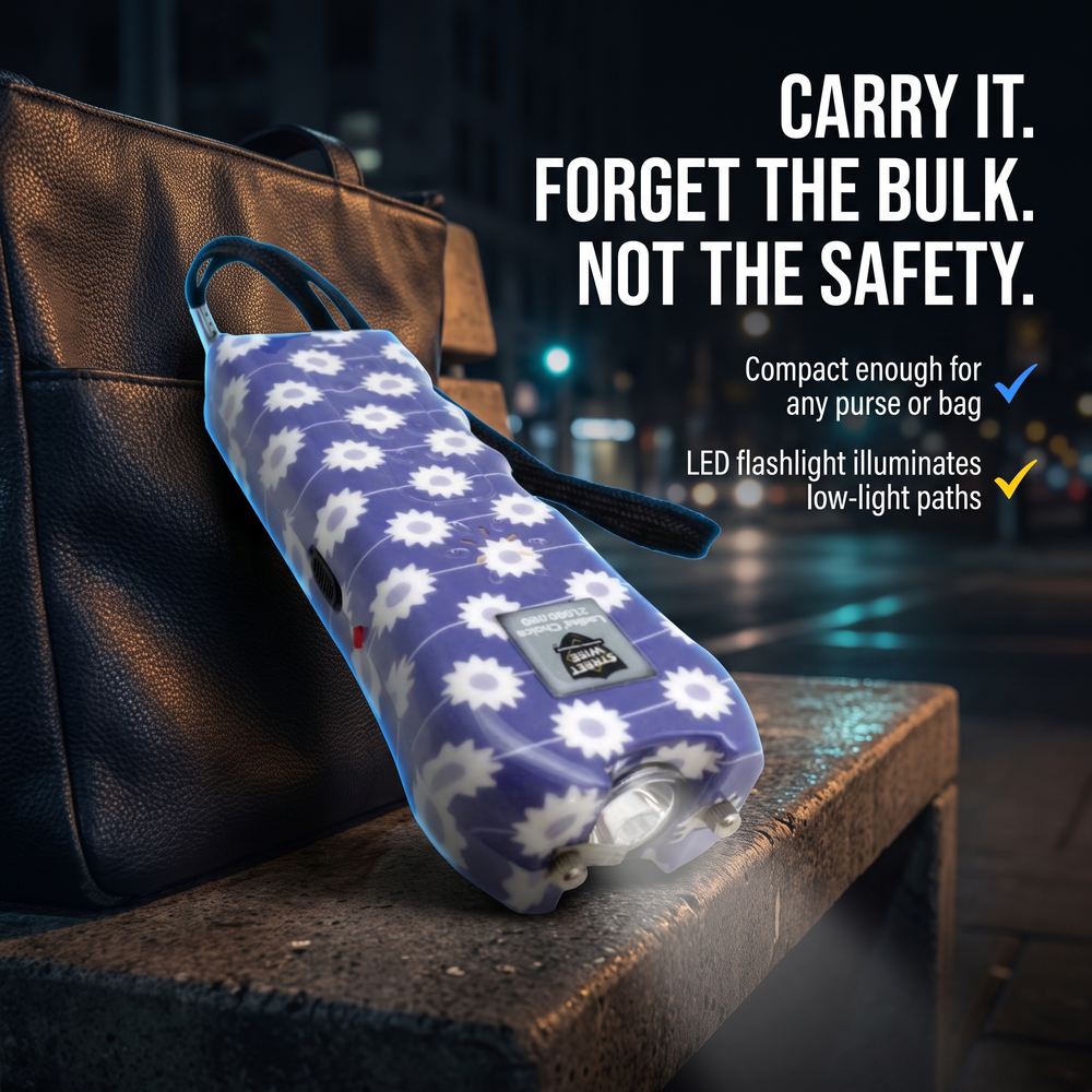 streetwise™-ladies-choice-stun-gun-with-alarm-daisy-21m Carry It. Forget the Bulk. Not the Safety.