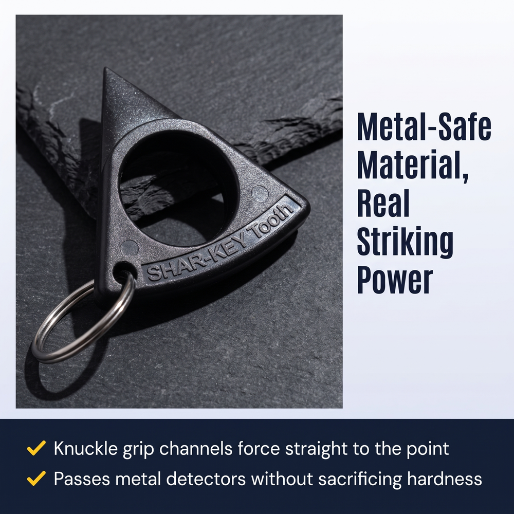 streetwise™-shar-key-tooth-self-defense-keychain-weapon-black Metal-Safe Material, Real Striking Power