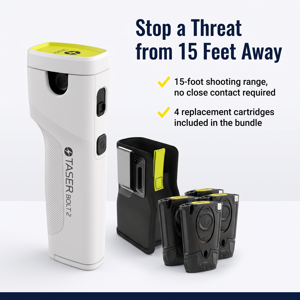 taser®-bolt-2-shooting-led-stun-gun-bundle-pack Stop a Threat from 15 Feet Away