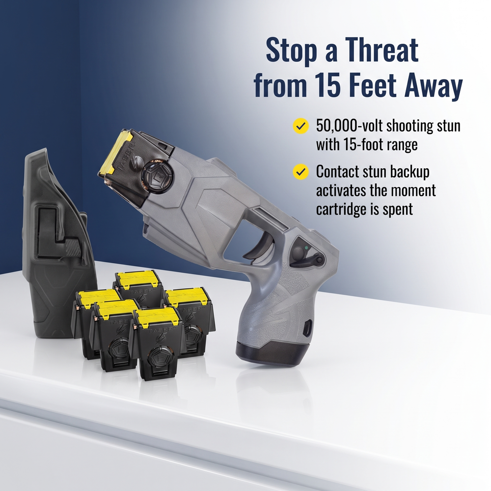 taser®-x1-reloadable-shooting-stun-gun-bundle-pack Stop a Threat from 15 Feet Away