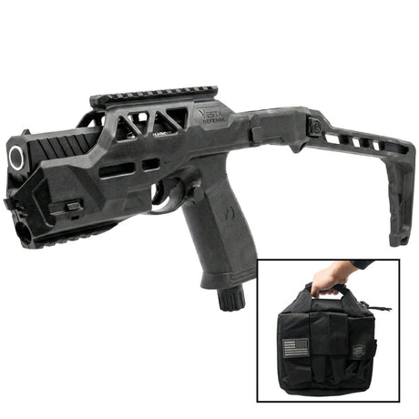 Black streetwise pepper gun with attachable folding stock