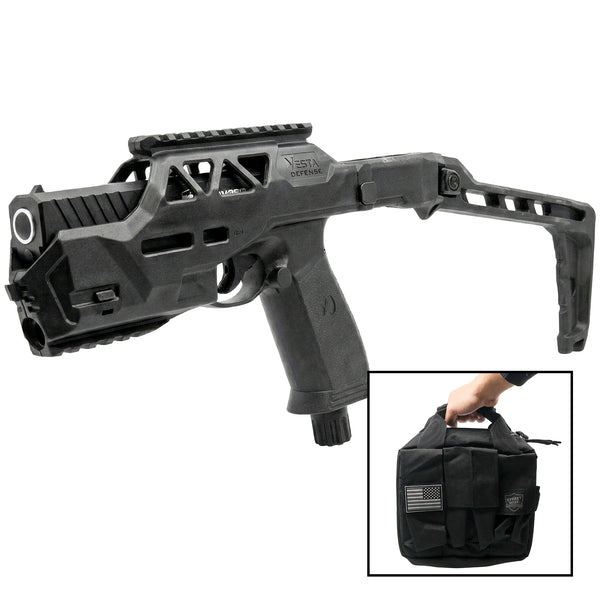 Black streetwise pepper gun with attachable folding stock