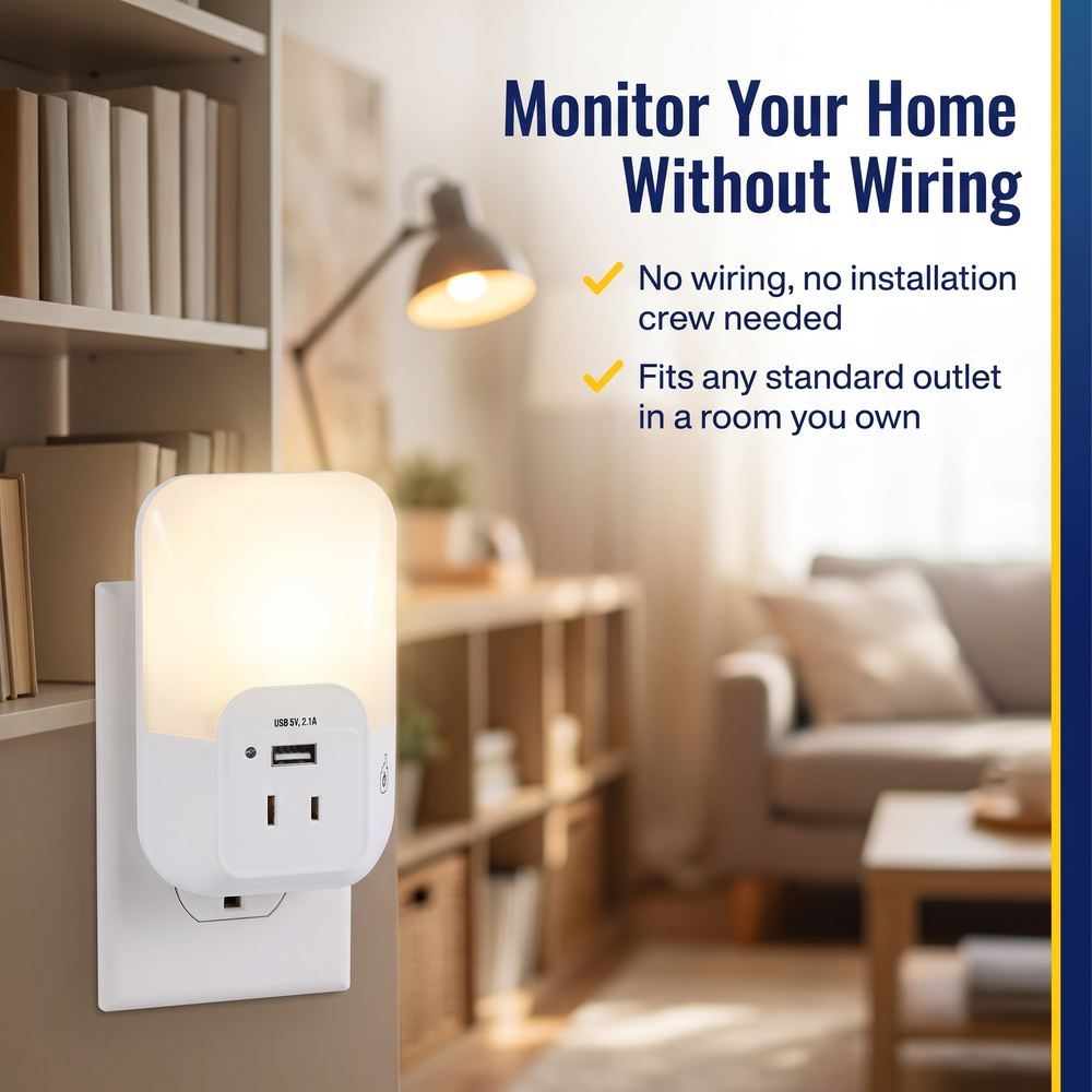 uhd-4k-night-light-outlet-tap-hidden-spy-camera Monitor Your Home Without Wiring