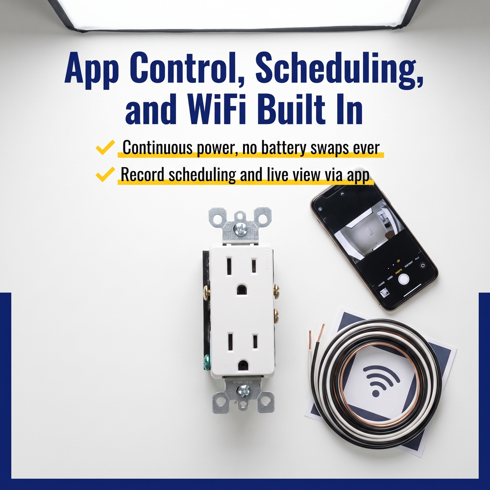 working-plug-outlet-hidden-spy-camera-4k-hd-wifi App Control, Scheduling, and WiFi Built In