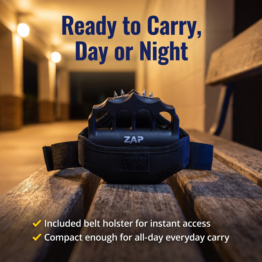 zap-blast-knuckles-stun-gun-extreme-w-holster-950k Ready to Carry, Day or Night