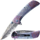 ElitEdge® Titanium & Damascus Steel Folding Pocket Knife 3.5