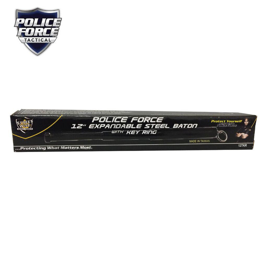 Police Force Tactical Expandable Steel Keychain Baton 12''