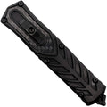A retracted 2.75"  Automatic OTF Double Edge Knife