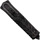 A retracted 2.75"  Automatic OTF Double Edge Knife