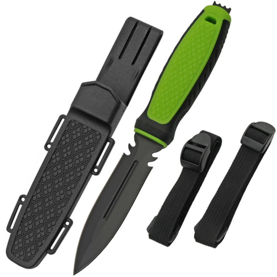 Rite Edge™ Tactical Straight Edge Diver's Knife 4.25" w/ Thigh Holster