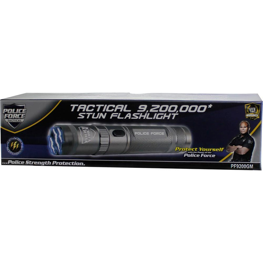 Police Force Tactical Stun Gun Flashlight Grey 9.2M