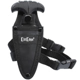 Black 3" ElitEdge Steel Push Dagger Tactical Knife inside its nylon sheath