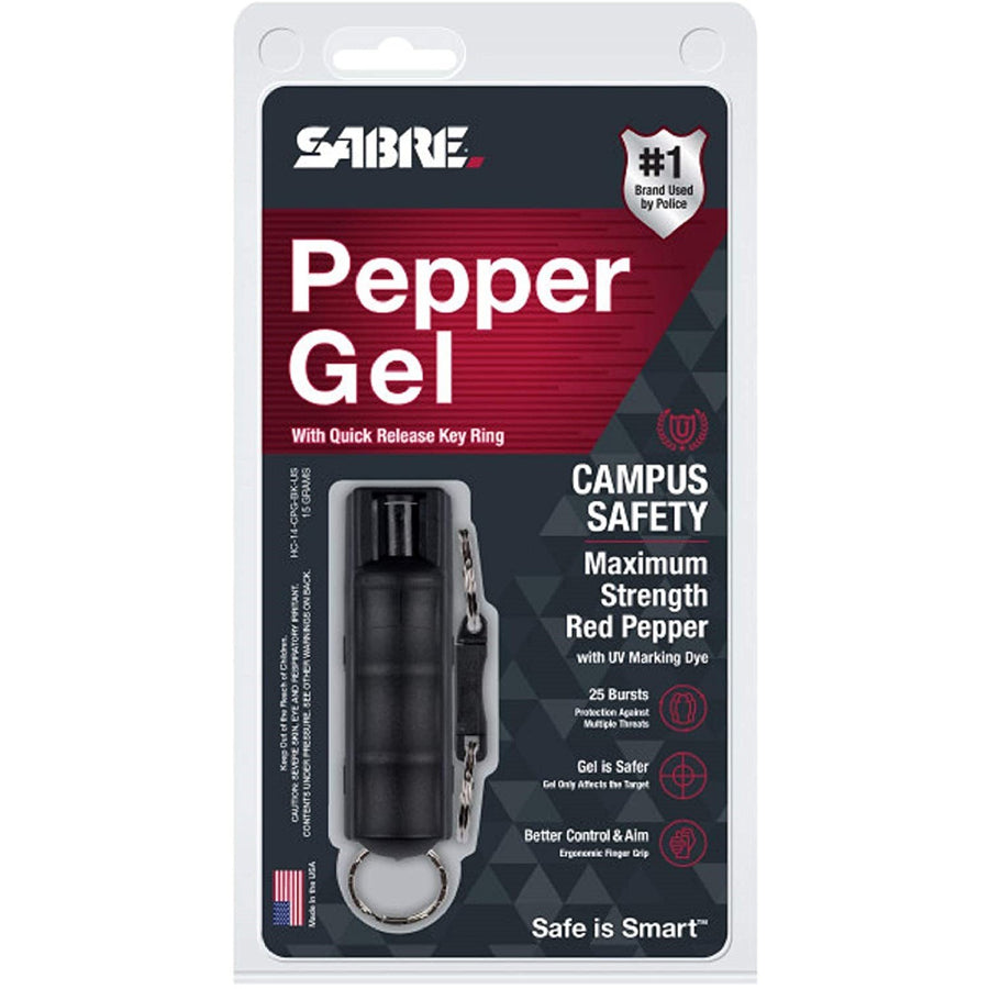 SABRE® Red Hard Case Pepper Gel 1/2 oz. w/ Quick Release Key Ring