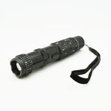 A black 75M JOLT RhineStun Gun Rechargeable Flashlight with wrist strap