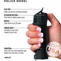 police model pepper spray infographic