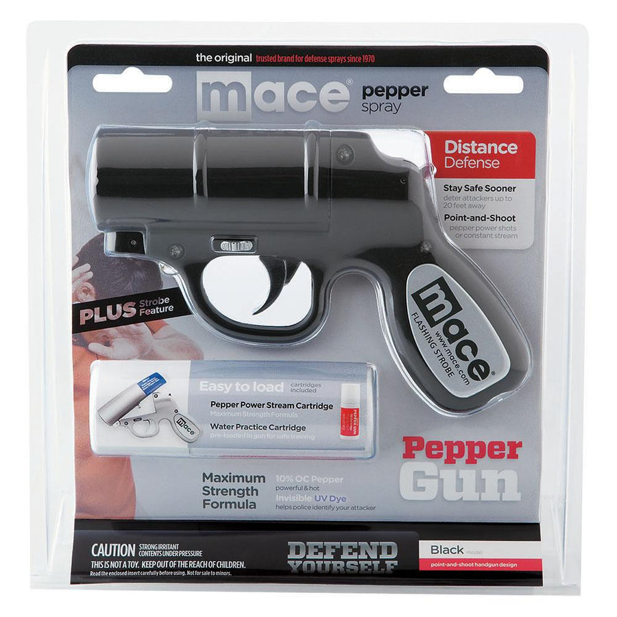 Mace® Pepper Gun Black w/ LED Strobe
