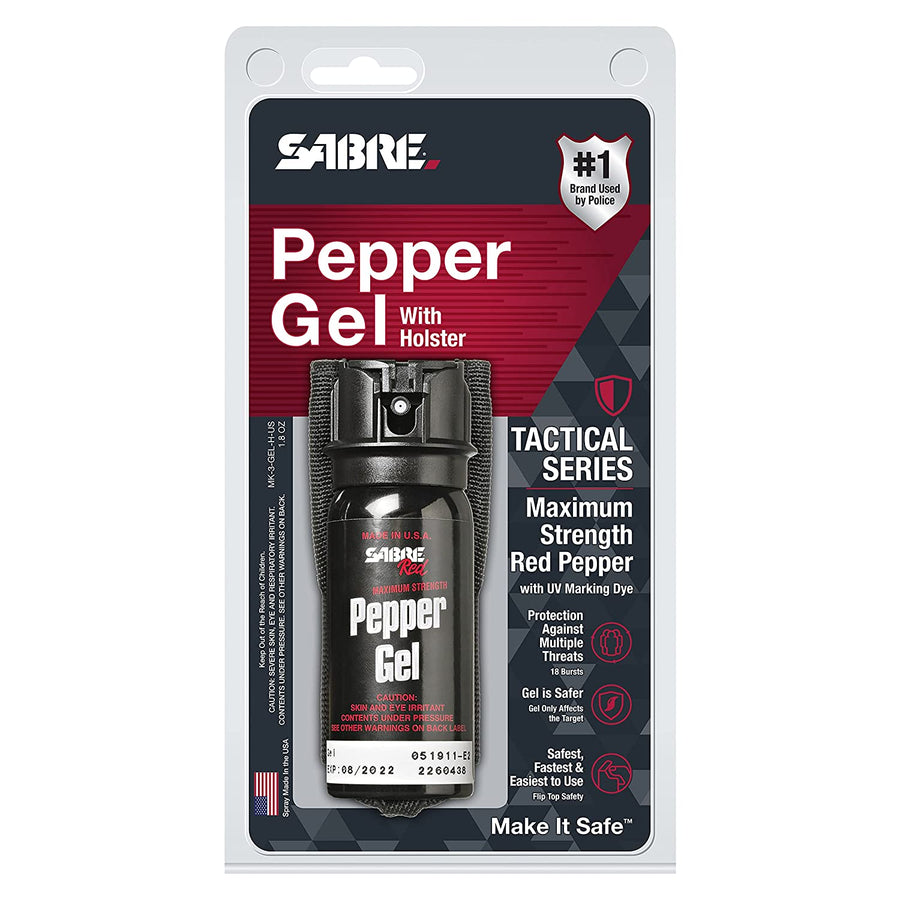 SABRE® Red Tactical Flip-Top Pepper Gel w/ Belt Holster