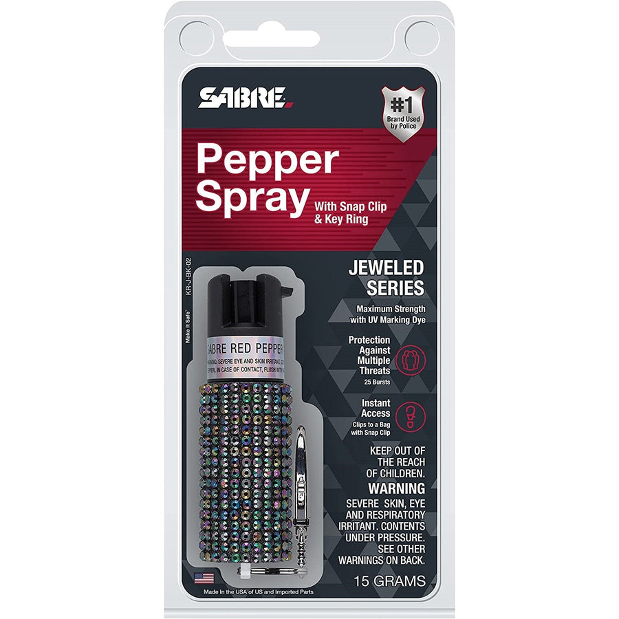 SABRE® Red Mini Jeweled Keychain Pepper Spray 1/2 oz.