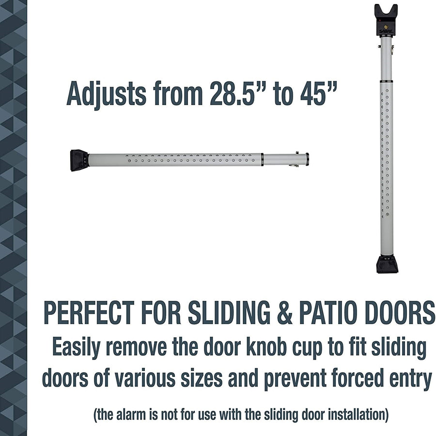 SABRE® Adjustable 2-in-1 Home Security Door Bar w/ 115dB Alarm