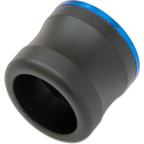 Close up view of ASP Blue Line Band Push Button Baton Cap Replacement T Series