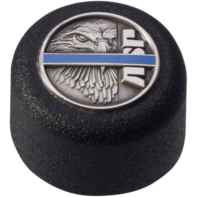 A black replacement Baton Cap with ASP Blue Line Logo