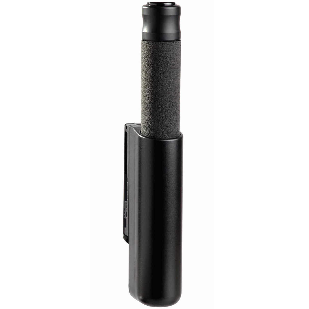 A black 24" ASP Envoy Rotating Talon Baton Scabbard with a baton inside