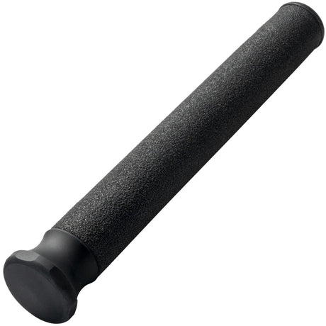 A black ASP Grip Baton Cap Replacement inserted in a baton handle