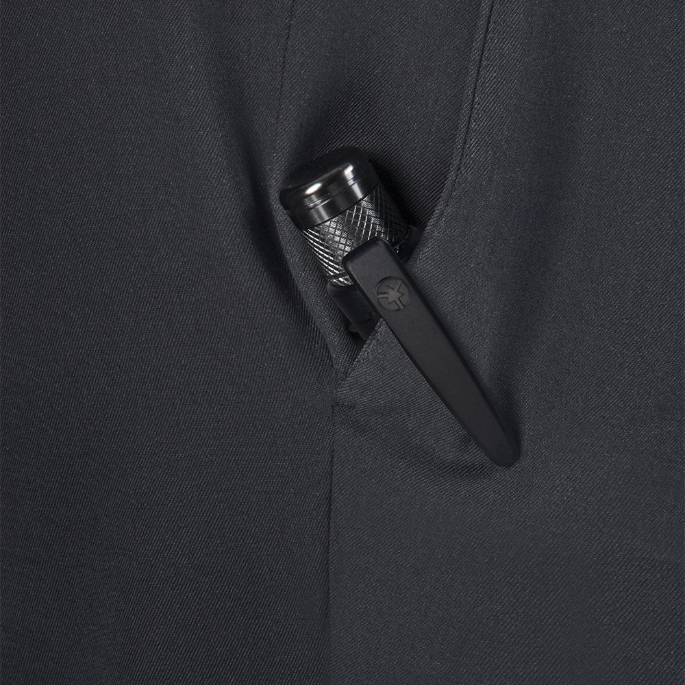 An ASP Protector Friction Loc Expandable Clip-On Baton clipped inside pocket