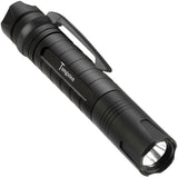 A side view of ASP Tungsten DF Rechargeable LED Flashlight 430 Lm showing its metal clip