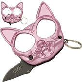 Mini Metal Kitty Cat Keychain Knuckle Weapon & Knife - Keychain Weapons