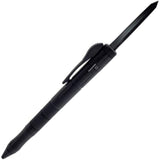 A black 1.75" ElitEdge Tactical Pen with a concealed automatic OTF (Out the Front) knife feature.
