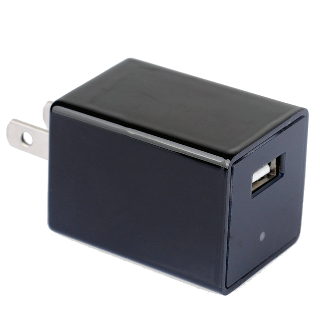 USB Cube Wall Charger Hidden Spy Camera Black 1080p HD WiFi