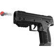 Black Byrna LE Pepper Non-Lethal Self-Defense Projectile Gun firing a projectile