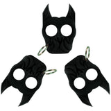 Three Black brutus bulldog-shaped self-defense keychains