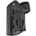 Black Blade-Tech Kydex holster with an adjustable clip, holding a TASER Pulse stun gun